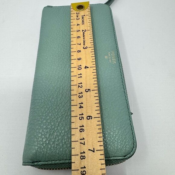 Fossil Sydny Large Zip Clutch Wallet Seaglass   NWT - Picture 8 of 8